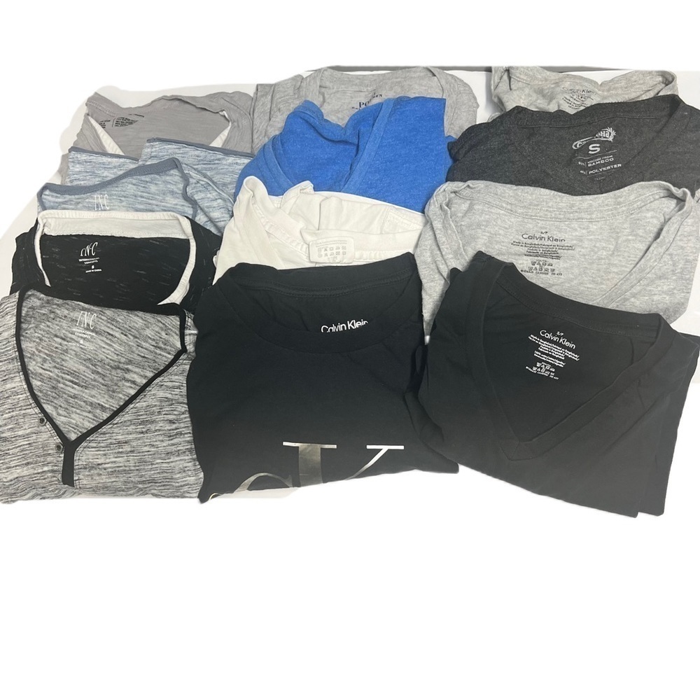 Mens Bundle S 12+ Tshirts Calvin Klein INC Polo Black blue gray button casual